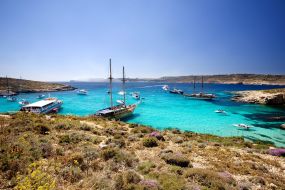 Malta-Comino-Modra laguna