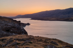 Jugovzhodna-Turčija-mogočni Tigris v sončnem zahodu