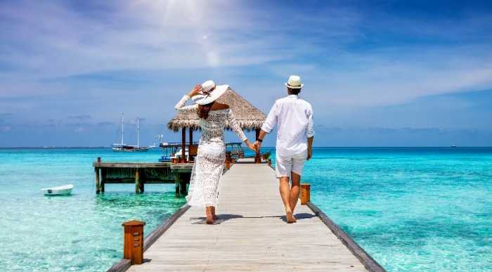 couple in the Maldives