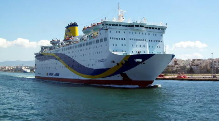 Križarka na poti v Grčijo. 