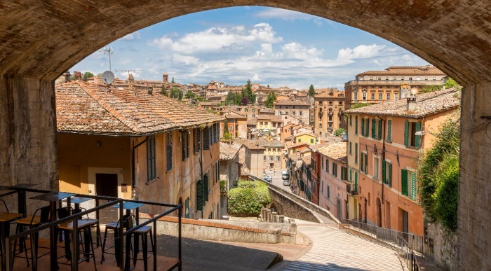 Italija- Perugia - akvadukt in pogled na mesto