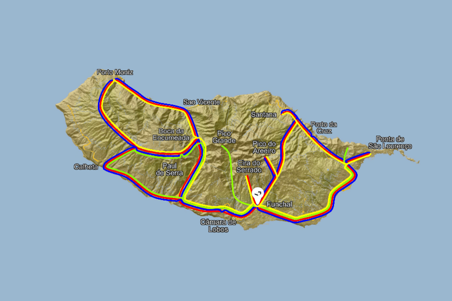 Madeira zemljevid potovanj