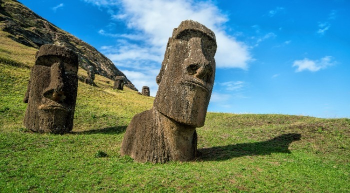 Moai statues in the Rano Raraku Volcano in Easter Island_426010861
