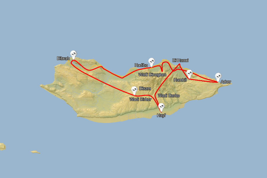 Sokotra zemljevid potovanj