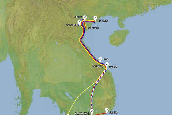 Vietnam - zemljevid