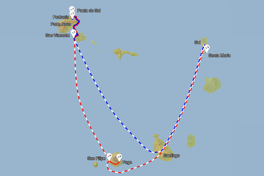 Zelenortski otoki zemljevid potovanj