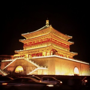 Svilena cesta-Kitajska in stolp z bobnom v Xianu