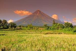 Filipini-Riž in vulkan