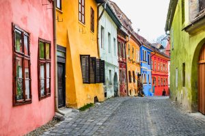 Romunija – Sighisoara – barvne hiše